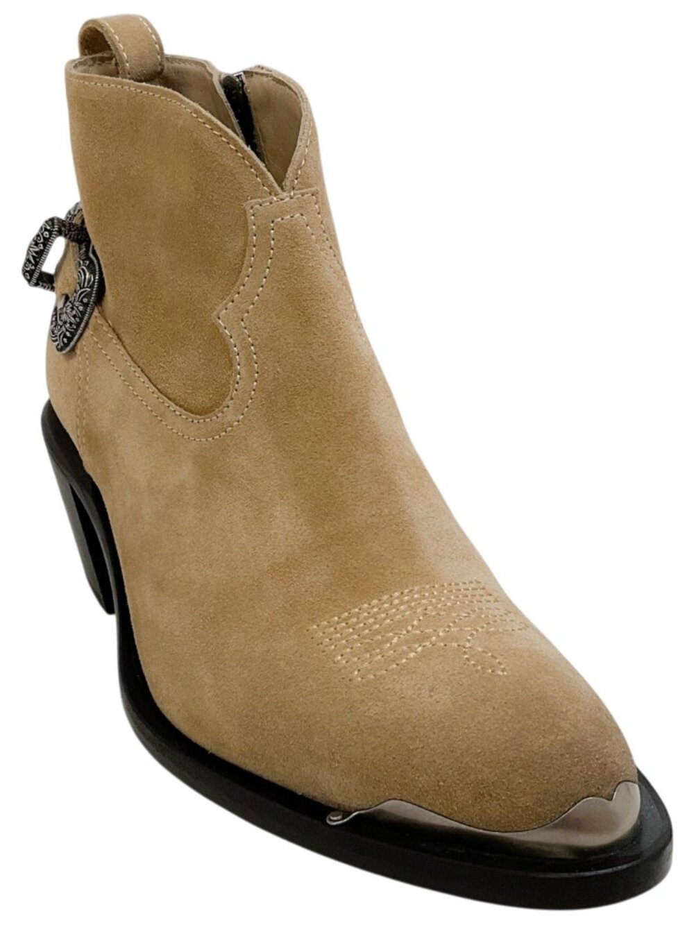 Golden Goose Deluxe Brand Tan Suede Patty Western Ankle Booties - Picture 1 of 9